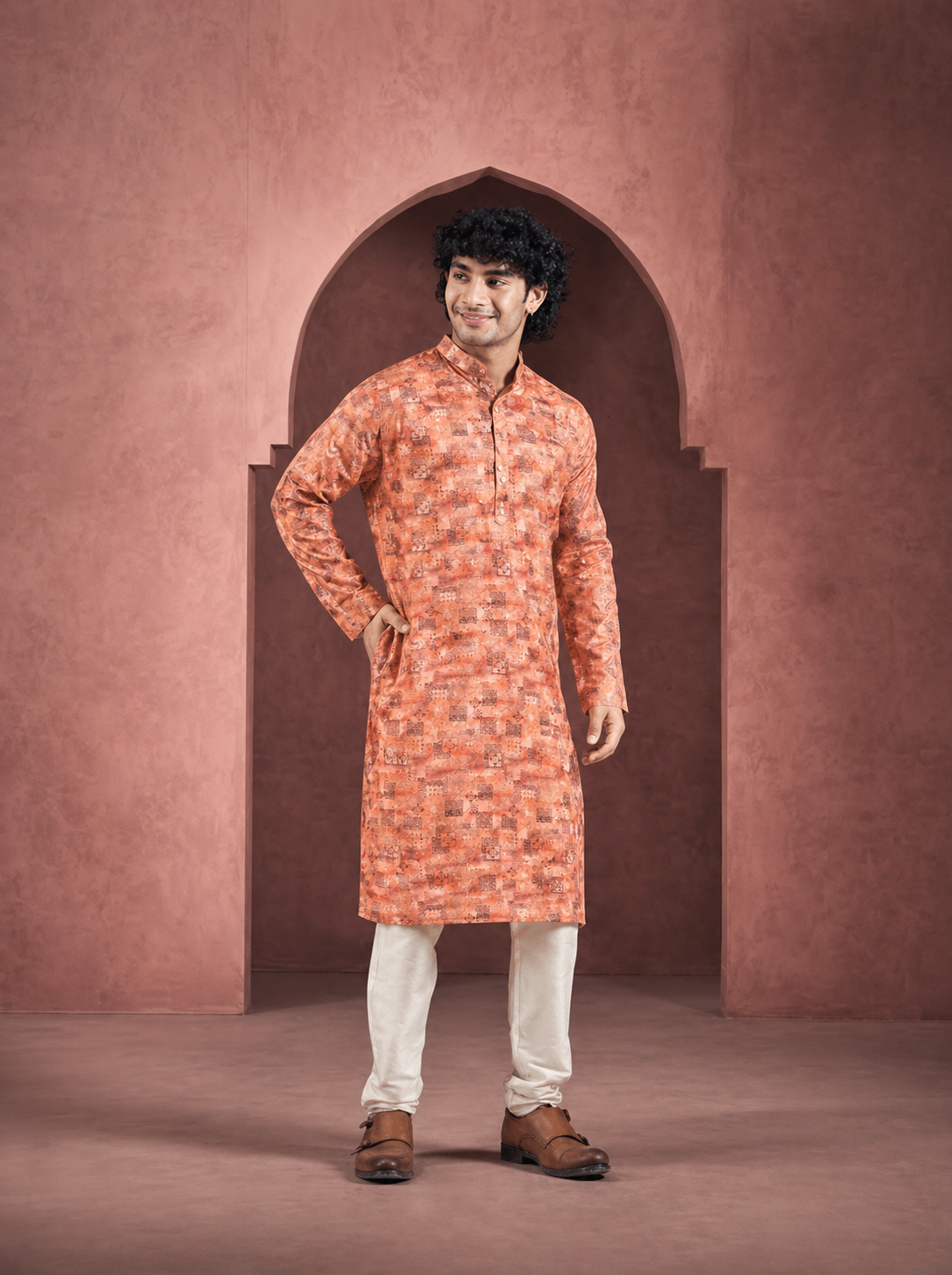 Orange Sequence Kurta