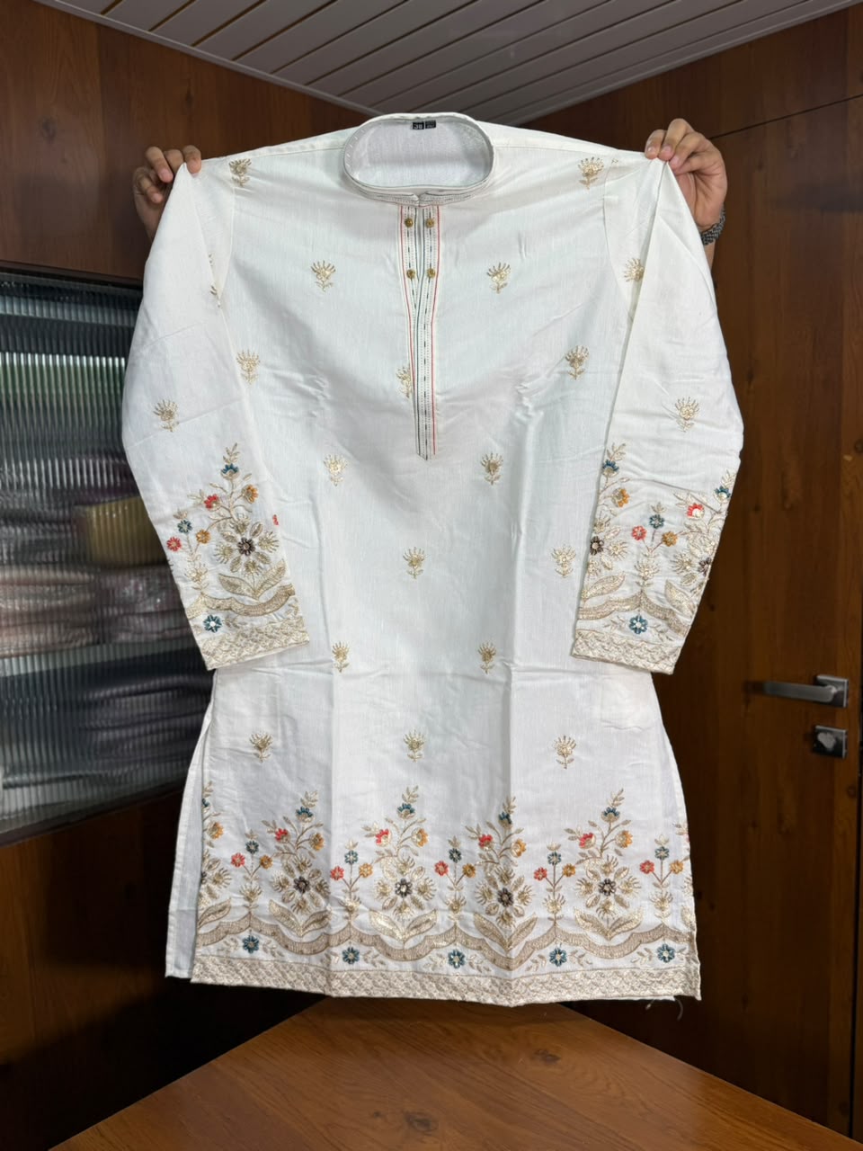 Linen Embroidery Kurta