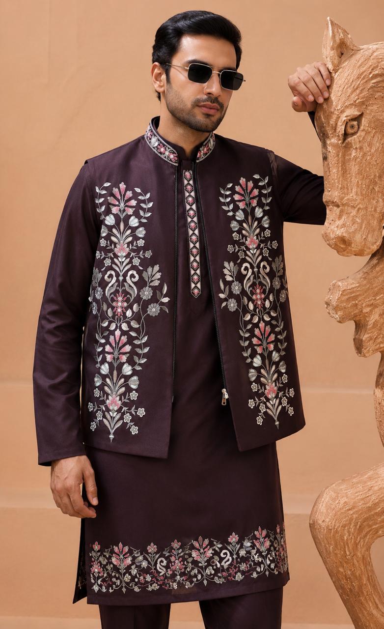 Embroidery 3 piece Suit